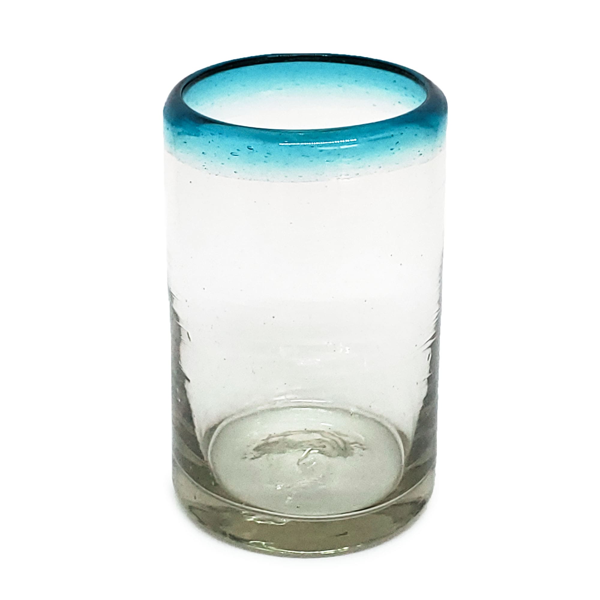 Aqua Blue Rim 9 oz Juice Glasses (set of 6)